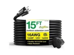 Go Green Power 15' Indoor/outdoor Extension Cord 16 Awg Black (GG-13715BK). Fixed Price $31.99.