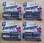 Energizer 123 Lithium Batteries 4PACK, Lot Of Packs!!! 16 Total New. Fixed Price $46.89.