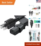 Universal 6FT Power Cord With Certification Perfect For Pcs & Smart Tvs. Fixed Price $14.99.