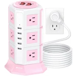 Hitrends Pink Power Strip Surge Protector 12 Ac Outlets 5 Usb 10FT Extension Cor. Fixed Price $55.98.