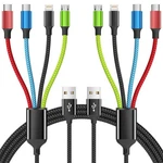 Firsting 4 1 Multi Charging Cable 2PACK 5 Feet, Black Red Blue Green. Fixed Price $31.77.