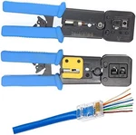 All-in-one Crimper For Pass-through/ez/legacy RJ11/RJ12/RJ45 Connectors Profes. Fixed Price $15.97.