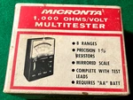Vintage Radio Shack Micronta 1000 Ohms Volt Multitester 8 Ranges 22-027B N/o/s. Fixed Price $17.50.