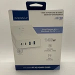 Insignia- 140W 4-PORT And Usb-c Desktop Charger Kit For Macbook Pro 16. Fixed Price $44.99.