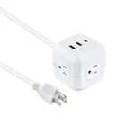 Commercial Electric 3-OUTLET 3-USB Cube White. Fixed Price $8.99.