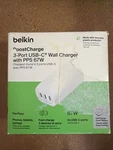 Belkin Boostcharge 3-PORT Usb-c Wall Charger With Pps 67W Open Box New!. Fixed Price $49.45.