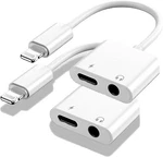 Apple Mfi Certified 2PACK Iphone Lightning To Adapter, Dual Aux +. Fixed Price $13.38.