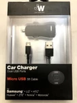 Just Wireless 5FT Dual Micro Usb Port Car Charger Black 13003. Fixed Price $14.99.