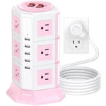 Hitrends Pink Power Strip Surge Protector 12 Ac Outlets Usb Ports 6.5FT. Fixed Price $54.38.
