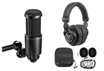Audio Technica AT2020 Studio Microphone-cardioid Condenser + Headphones. Fixed Price $139.95.
