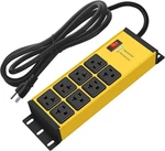 Cccei Magnetic Heavy Duty Power Strip Surge Protector 20AMP, 12 6FT, Yellow. Fixed Price $71.23.