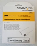 Startech.com White Angled Cable For Ipod/iphone/ipad USBLT2MWR. Fixed Price $16.99.