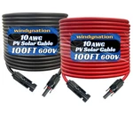 Awg Solar Cable 100 Feet Black + Red Windynation Gauge Pair Photovoltaic. Fixed Price $179.99.