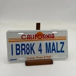 Vtg Original California License Plate Insert BR8K 4 Malz Advertising Mall. Fixed Price $26.95.