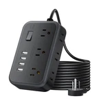 25 Ft Flat Plug Extension Cord With 6 Widely Spaced Outlets And Usb Ports Black. Fixed Price $37.48.