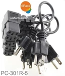 5-PACK 1FT Right-angle 3-PRONG Power Cables, Nema 5-15P / IEC320 C13. Fixed Price $19.99.