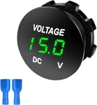 Waterproof Mini Led Digital Voltmeter Gauge Round Panel, 12V 24V Color: Green. Fixed Price $13.99.