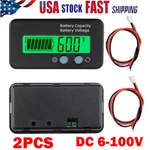 2X Green DC6-100V Lcd Digital Battery Capacity Monitor Indicators Voltage Meter. Fixed Price $13.55.
