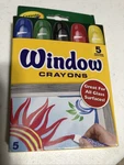 Window Crayons, Washable, 5/ST, Assorted-new Sealed Box. Fixed Price $9.99.