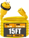 Kanayu 15FT 30 Amp To Marine Shore Power Adapter Extension Cord Com. Fixed Price $62.11.