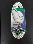 Cable 12FT Indoor Extension Cord, White, For Home Office,coleman. Fixed Price $6.50.