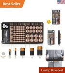 Compact 110-BATTERY Organizer With Wall Mount & Built-in Tester Modern Black. Fixed Price $35.99.