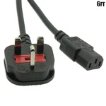 6FT Power Cord Cable Uk Plug 3-PRONG To Iec 320 C13 250V 13A Black. Fixed Price $17.31.