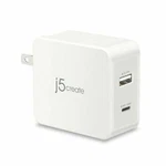 New J5CREATE 2-PORT Usb Type-a And Type-c Mobile Charger White JUP2230. Fixed Price $12.30.