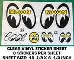 Mooneyes Vintage Look Clear Vinyl Decal Sheet- 8 Per. Fixed Price $9.41.