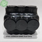 Black 3-PORT 250MCM-6AWG Dual Entry Insulated Wire/cable Multi Tap Connector. Fixed Price $89.99.