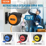 Vevor Retractable Extension Cord Reel, 75FT 14AWG/3C Sjtow, Heavy Duty Power. Fixed Price $148.95.