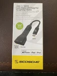 New! Scosche Strikeline Apple Iphone Ipad Audio Adapter W. Lightning Charge Port. Fixed Price $22.00.