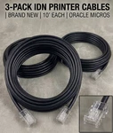 Oracle Micros Printer Cable Idn RJ45 Male 8-PIN To RJ12 6-PIN 10' (3-PACK). Fixed Price $34.99.