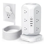 15 Ft Long Extension Cord Power Strip Tower,aofo Surge Protector 12 Ac Outlet.... Fixed Price $48.51.