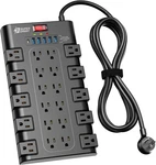 Power Strip, Superdanny Surge Protector With 22 Outlets And 6.5 Ft, Black. Fixed Price $33.23.