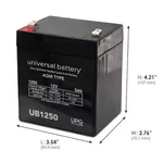12-VOLT 5 Ah F2 Terminal Sealed Lead Acid (sla) Agm Rechargeable Battery. Fixed Price $16.05.