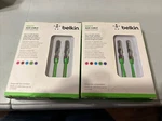Belkin (2 Pk) AV10127TT03-GRN Aux Flat Cable 3FT Green Color New. Fixed Price $14.99.