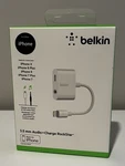 Belkin 3.5 Mm Audio Charge Rockstar Adapter For Iphone. Fixed Price $23.98.
