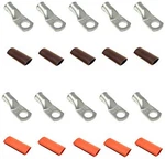 Tinned Copper Cable Lug End Terminal Ring Connectors + Adhesive Shrink Tubing. Fixed Price $22.95.