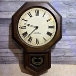 Vintage Seth Thomas Drop Octagon Schoolhouse Battery Power Wall Clock - Working. Fixed Price $50.00.