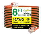 Go Green Power Heavy Duty Extension Cord, 16/3 Orange, 8 Ft, Indoor Outdoor. Fixed Price $18.13.