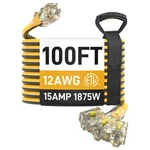 100FT Outdoor Extension Cord With Multiple Outlets, 12/3 Gauge Heavy Duty, 15.... Fixed Price $214.39.