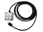 Cbi Quad Duplex Box QB-M-100 W/ 4 Ac Outlets & 100' 12/3 Hardwired Power Cable,. Fixed Price $305.95.