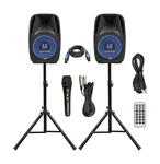 Pair Alphasonik All-in-one 10" Powered 1000W Pro Dj Amplified Loud Speakers W.... Fixed Price $256.12.