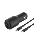 Belkin Boostcharge Dual Car Charger 42W 30W Pps Usb-c To Light-ning Black. Fixed Price $24.99.