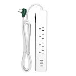 Go Green Power Inc. 6-FT Cord Surge Protector With 4 Outlets, Usb-a And White. Fixed Price $20.45.