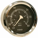 Vdo Allentare Black 60MPH 3-3/8" (85MM) Pitot Speedometer Chrome Bezel 260-11267. Fixed Price $44.25.