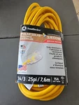 New Southwire Extension Cord 14/3 Sjeoow 25'. Fixed Price $34.99.