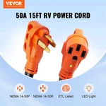 15FT 50AMP Rv Cord, Nema 14-50R/P, Stw, Led Handle, 15A Adapter, Etl Listed. Fixed Price $112.99.