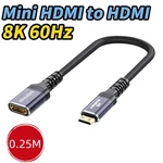 Mini Hdmi To Female Bi-direction Adapter Short Cable 4K 120HZ 0.25M. Fixed Price $13.62.